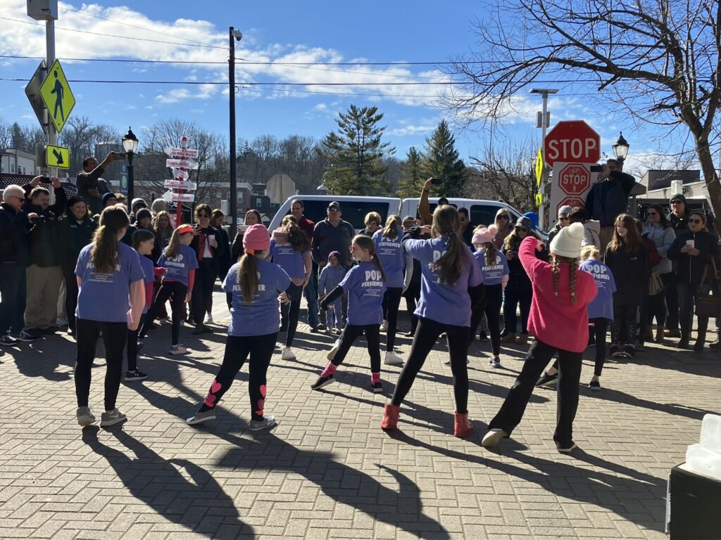 Children dancing in flash mob